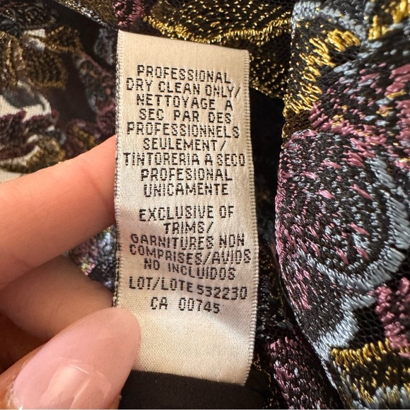 JS Collections Metallic Floral Lace Fit and Flare Midi Dress Size 14 - Picture 12 of 13